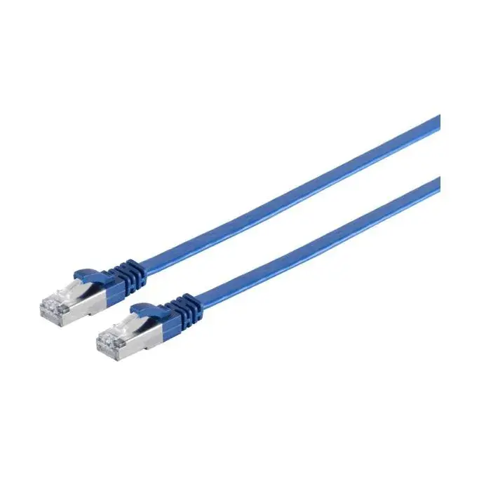 MicroConnect CAT6a U/UTP FLAT nettverkskabel 3m, blå, 1 Stykk, SEN-V-UTP6A03B-FLAT