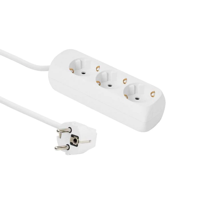 MicroConnect 3-veis Schuko strømuttak, 5m, 1 Stykk, SEN-W126450870