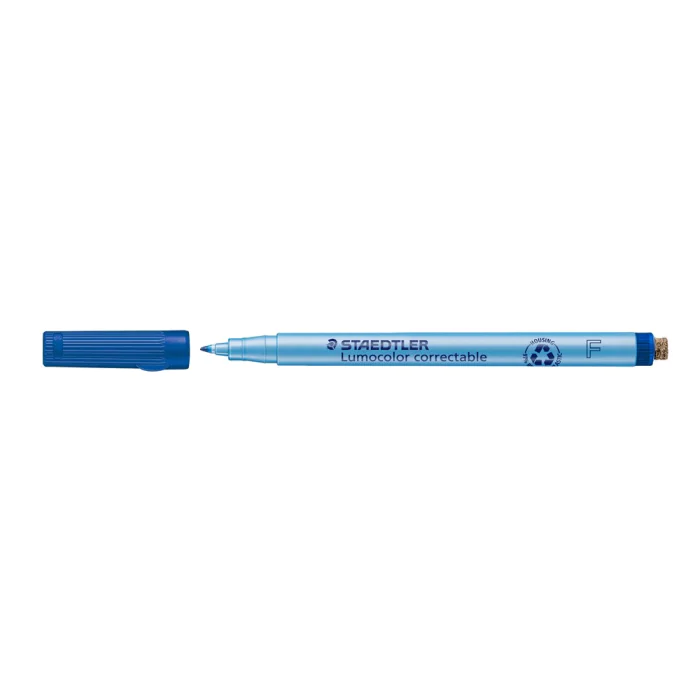 Staedtler Lumocolor Correctable Penn – Tørkebar, Langvarig (STA305F3, Blå, 10 Eske)