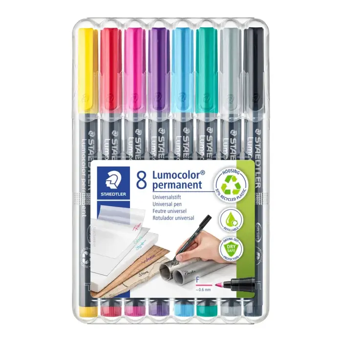 Staedtler Lumocolor Permanent Penn – Universell Bruk (STA318WP82, 5 Eske)