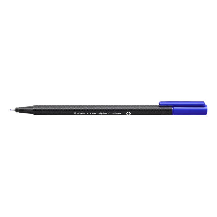 Staedtler Fineliner Triplus – Ergonomisk Design, Vannbasert Blekk (STA3343, Blå, 10 Eske)