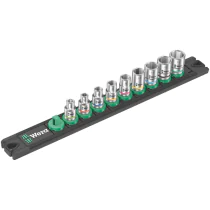 Wera  - Sokkelskinne A 4 - Pipesett, 9 Deler