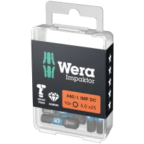 Wera 840/1 - IMP DC Hex-Plus 5,0 x 25 mm DIY-boks - Impaktor unbrako-bit, 10 Deler