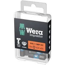 Wera 840/1 - IMP DC Hex-Plus 6,0 x 25 mm DIY-boks - Impaktor unbrako-bit, 10 Deler