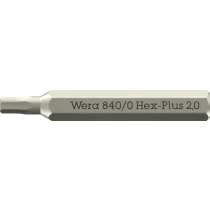 Wera 840/0 - Micro Hex-Plus 2,0 x 30 mm - Sekskant-bit, 10 Stykk