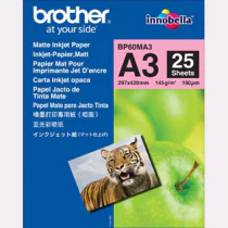 Brother A3 Matt Ink-Jet Papir – 145g, 25 Ark (BROBP60MA3, 1 Eske)