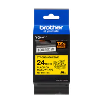 Brother TZeS Tape – Sterk, Holdbar Kvalitet (BROTZS651, Svart/gul, 1 Eske)