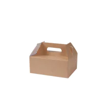 Green Box Sammenleggbare papp-bakverkesker med håndtak, brun, 150 stykker, SGB-DFC017, size 21 x 17 x 9 cm