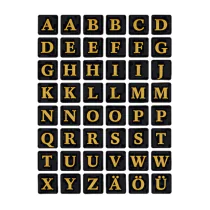 HERMA Bokstavetiketter Vario A-Z – Permanent Klebende (HER4130, Svart/gull, 10 Eske)