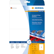 HERMA Etiketter – Slitesterk, UV-bestandig (HER4693, Hvit, 1 Eske)