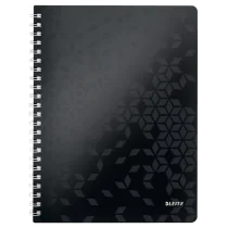 Leitz WOW Notatbok A4 – Funksjonalitet og Design (LTZ46370095, Svart, 1 Eske)