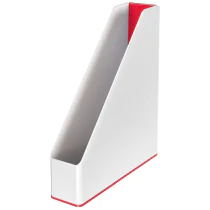 Leitz WOW Tidsskriftsamler – Elegant Oppbevaring (LTZ53621026, Hvit/Rød, 1 Eske)