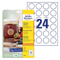 Avery 5084 Avtagbare 40,8 x 40,3 mm hvit