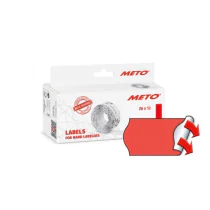 Meto 9506165 Permanentklebende prisetiketter 6000 stk neon rød