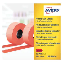 Avery RPLP1626 626 Etiketter 26 x 16 mm rød