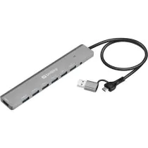 Sandberg USB-C/A til 7 x USB 3.0 Hub, 1 Stykk, SEN-136-66