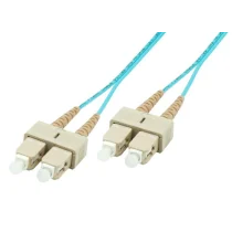 MicroConnect optisk fiberkabel, SC-SC, multimodus, dupleks, OM3 (akvablå), 5m, 1 Stykk, SEN-FIB222005