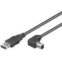 MicroConnect USB2.0 A-B-kabel, 3m, 1 Stykk, SEN-USBAB3ANGLED