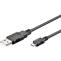 MicroConnect USB A til USB Micro B-kabel, Versjon 2.0, Svart, 0,6m, 1 Stykk, SEN-USBABMICRO0,60