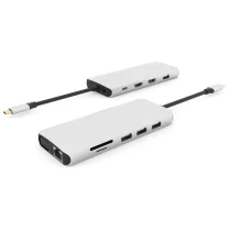 eSTUFF 12-i-1 Triple Display Mobil USB-C Hub for PC og nettbrett, 1 Stykk, SEN-W125805000