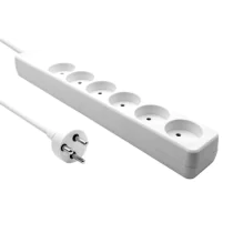 MicroConnect dansk 6-veis strømfordeler, hvit, 3m, 1 Stykk, SEN-W128433097