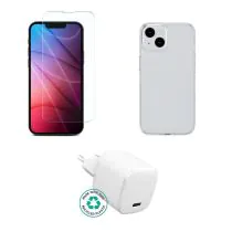 eSTUFF Sett for iPhone 16 Pro. Lader, deksel, glass. Brun boks., 1 Stykk, SEN-W129018730