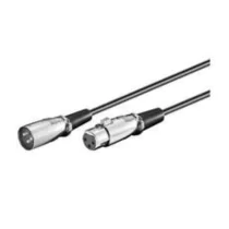 MicroConnect XLR M-F 3m 3-pol Svart, 1 Stykk, SEN-XLRMF3