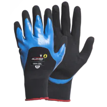 Gloves Pro Oil Resistant Grips Arbeidshansker, Sort/Blå, 12 Par, SGP-5613-070-BLK-7, str. 7