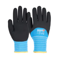 Otto Schachner Latex skumbelagte arbeidshansker, Sort/Blå, 12 Par, SGP-876080-BLK-8, str. 8
