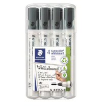 Staedtler Whiteboard Merkepenn – DRY SAFE Blekk (STA3519WP4, Svart, 1 Eske)