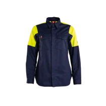 Tranemo Dameskjorte – Flammehemmende, Komfortabel (Gul/marineblå, Størrelser S-2XL),  1 Stykk, STN-577886